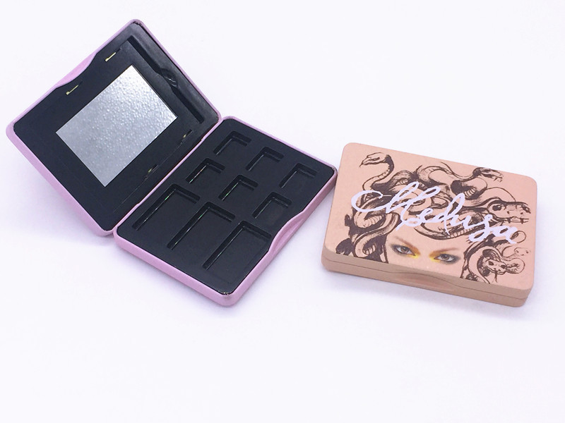 110x80x15Hmm Small Rectangle Slim Cosmetic Tin Box For Eyeshadow With Hinge