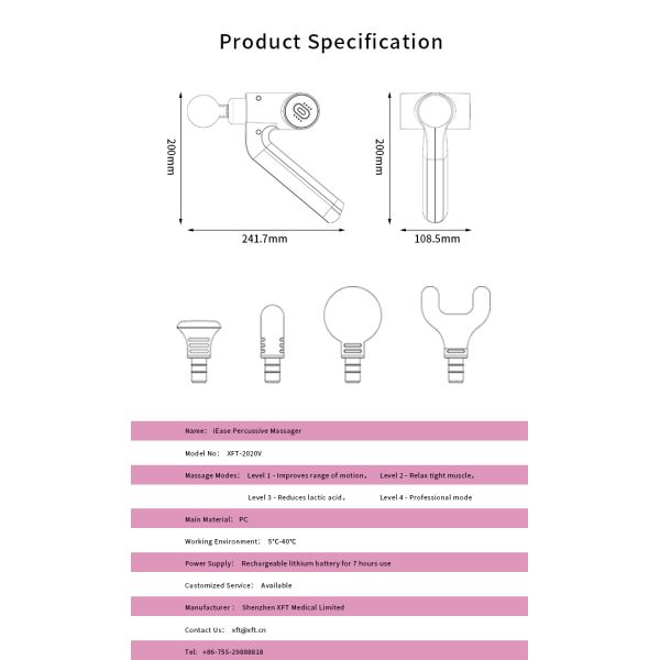 2020 Professional Sports Massage Gun 24V Percussion Massager Deep Tissue Stimulator Massage Gun