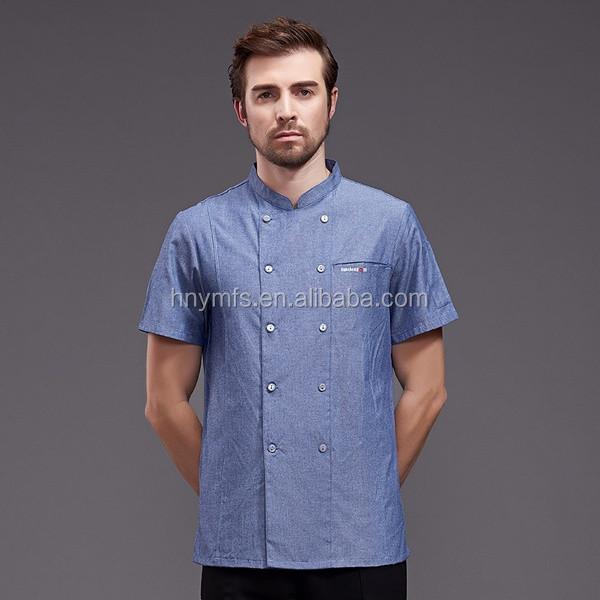 Customized White Chef Cook Uniform Hotel Kitchen short sleeve topspants uniform