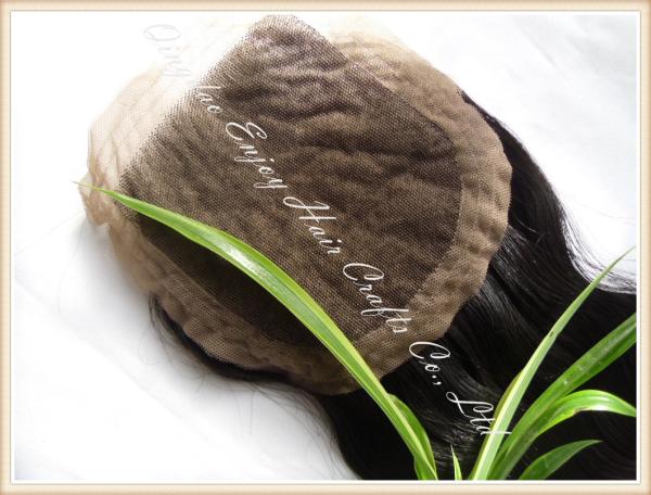 Silk top closure 4''x4'' peruvian virgin hair natural color,body wave 10''-24''middle part