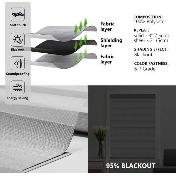 Light Filtering Roller Shades With Good Flatness Zebra Blinds Fabric