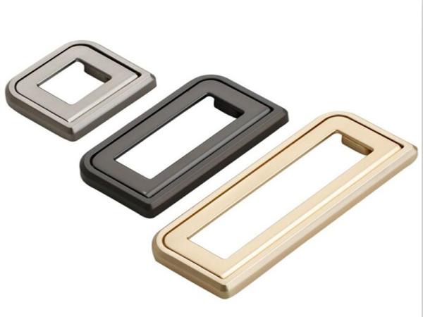 Brush Brass Hidden Drawer Pulls Kitchen Cabinet Knobs / Closet  Square 96mm Handles T Bar Pulls  Furniture Fittings