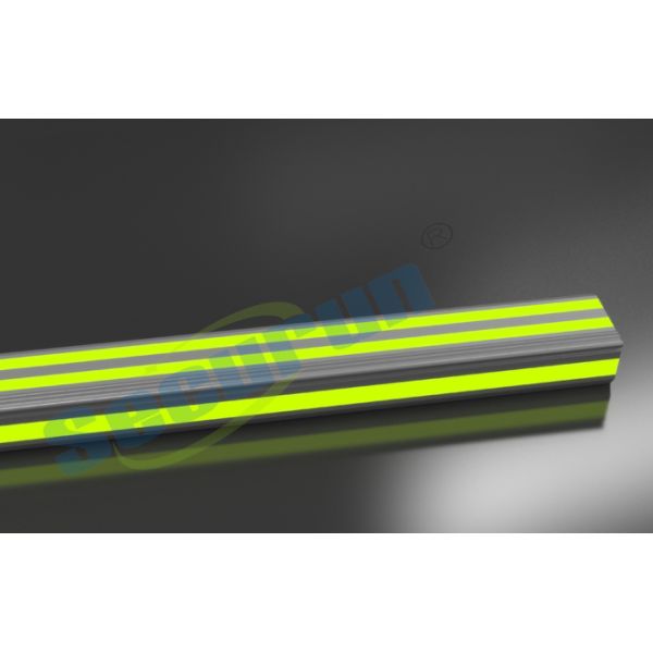 Lueur dans l'aluminium photoluminescent foncé d'inscriptions de sortie de bandes