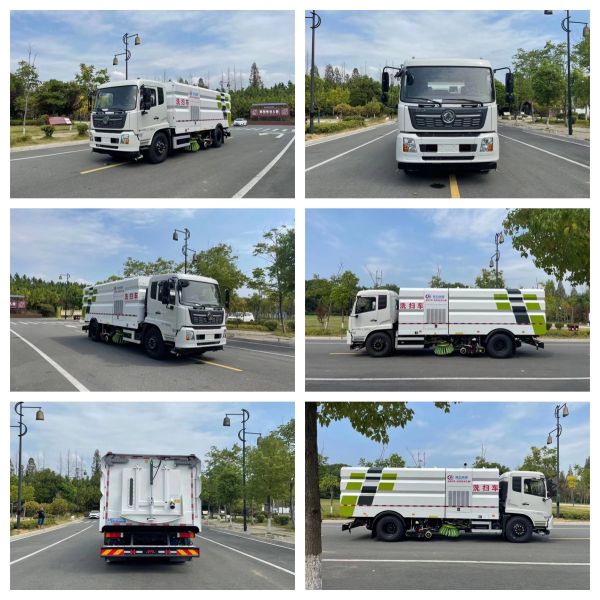 16CBM Высокопроизводительный грузовик для уличной уборки с методом заднего сброса
