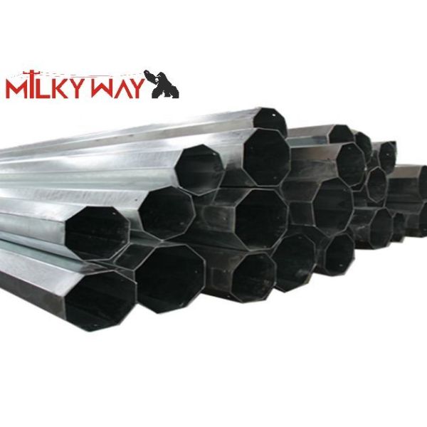 11M 8KN Galvanized Steel Tubular Telescopic Pole with bitumen 450mpa Yield Strength