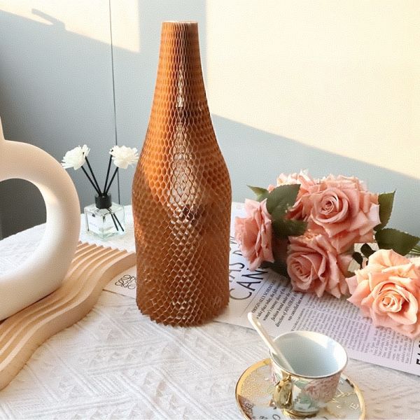 Brown Kraft Honeycomb Laminated Paper Sleeves 22CM Lightweight Wrap For Delicate