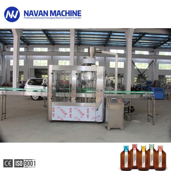 Automatic Glass Bottle Liquid Non Gas Kombucha Filling Machine With Plastic Covers