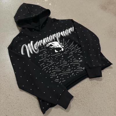 Customized Mens 300 gsm Lightweight Pullover Hooded Sweatshirt with Cut Edge Raw Hem