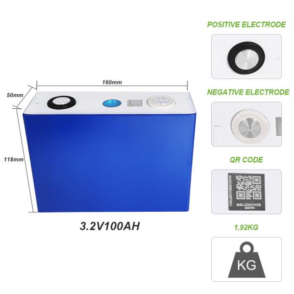 Armazenamento prismático ESS UPS das células de bateria LF100M Lithium For Solar de Lifepo4 3.2V 100ah