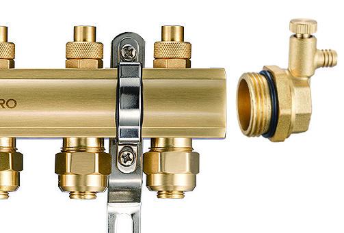 6008 Manifold Parts Male Screwed Brass Air Exhaust for Extruded Profile Main Passage with Teethed Draining Hose Outlet