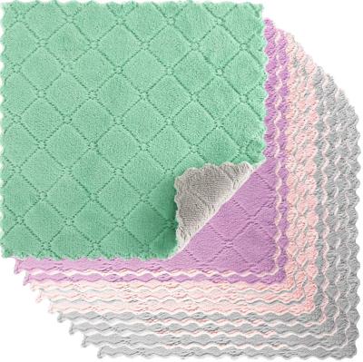 Blue 80 Polyester 20 Polyamide Microfiber Towel , Microfiber Dish Drying Towels