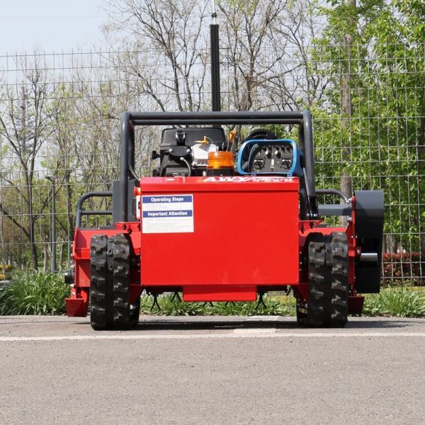 Remote Control Crawler Flail Mower Gas Powered for Steep Slopes Hillside Orchard Farm Garden Grass Cutting High Efficiency