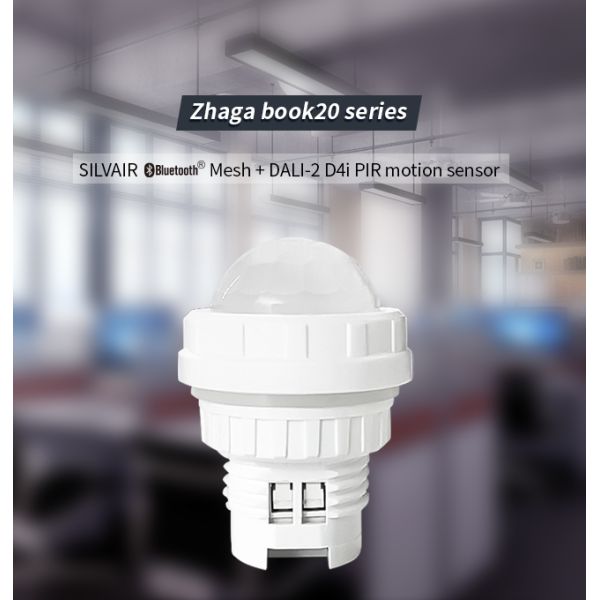 Zhaga Book20 Based SILVAIR Bluetooth Mesh PIR motion sensor, DALI-2 D4i output, self-contained 