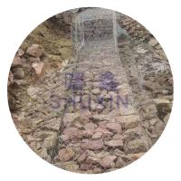 Panier de Gabion tordu galvanisé à chaud hexagonal par trois pour le projet de protection de rivière