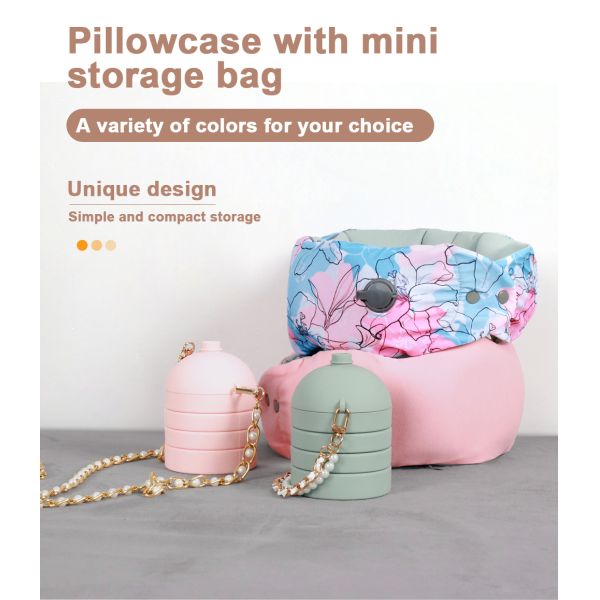 Lightweight Air Inflatable Travel Neck Pillow with Customized Color and Storage Box