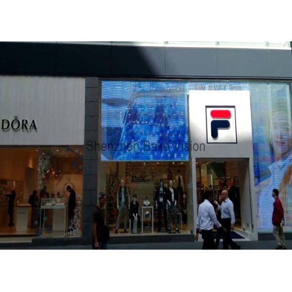 Aluminum Panel Transparent Glass Led Display , P10 See Through Led Screens 1920 Hz