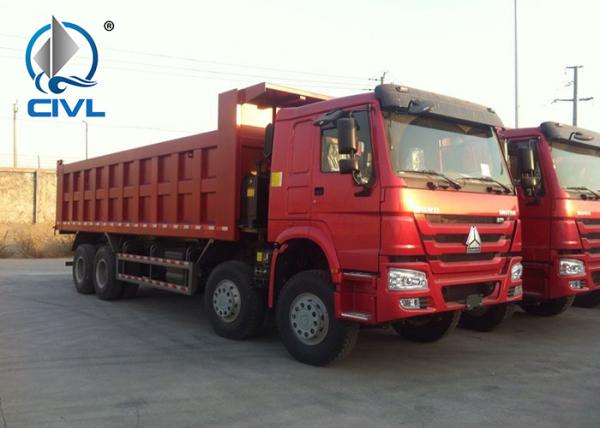 Sinotruk 12 Wheels Howo 8x4 Tipper Truck 336 - 380hp Euro 2 Loading 40t Capacity 30m3