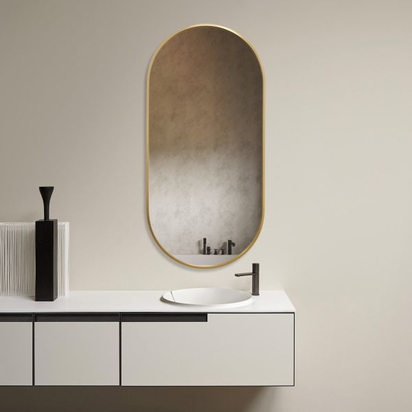 Luxury Hotel Oval Bathroom Vanity Mirrors , Cosmetic Bathroom Mirror Without Light