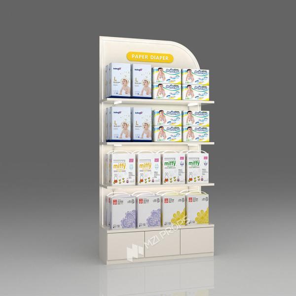 Baby Display Rack Irregular-Shaped Paper Goods High Cabinet with Adjustable Shelves for Mom & Baby Store Design
