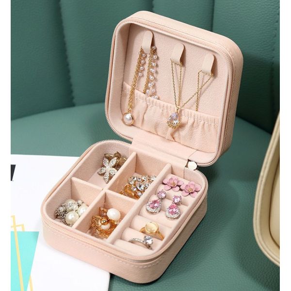 Conjunto de joyas cuadradas caja de regalo mini caja para mujeres chicas moda sólida de lujo portátil PU de cuero de PVC cartón