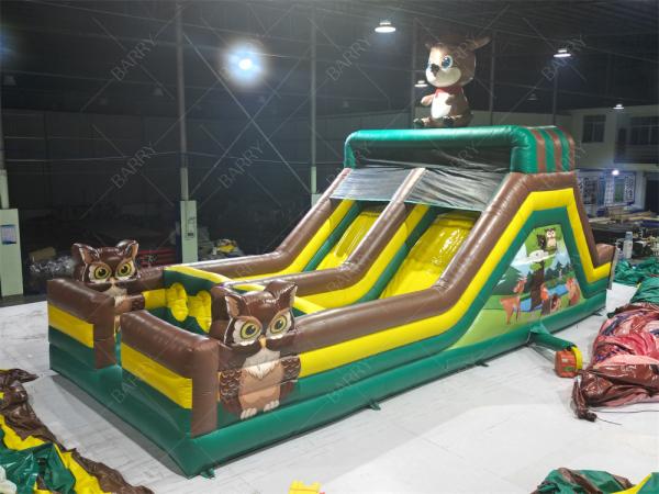 Parcours d'obstacles de saut à l'élastique gonflable géant Parcours d'obstacles de jeu gonflable Trampoline pour enfants et adultes