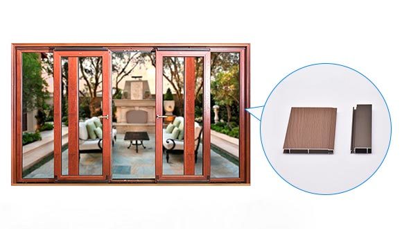 Transfer Wood Grain Window Aluminium Profile for Outdoor Use OEM