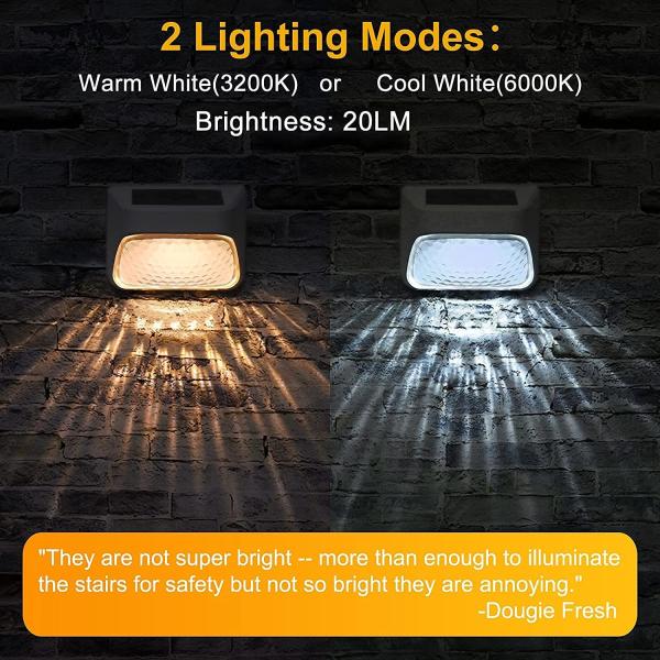 IP65 Lâmpada de parede solar à prova d'água com 3 luzes LED brancas quentes RGB