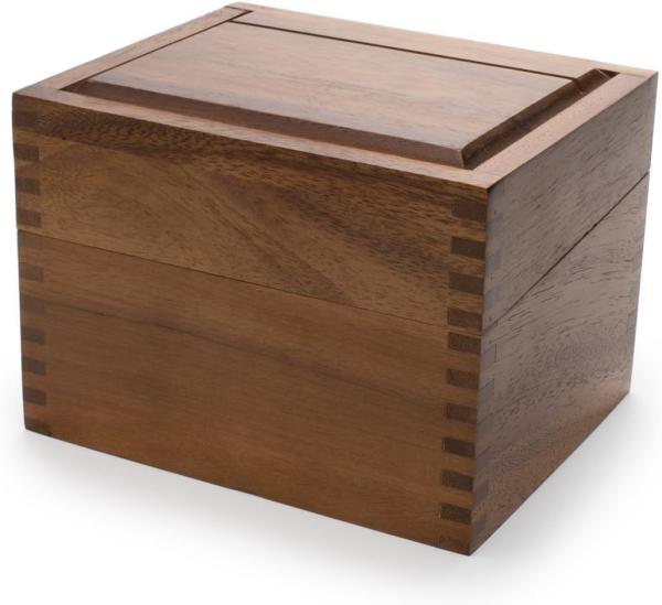 Wooden Kitchen Box Acacia Wood Recipe Box with Divider Tabs