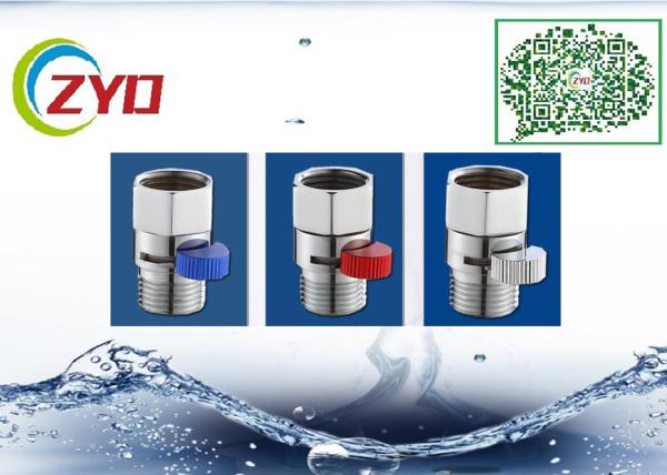 G1/2 Double Male Chrome Finish Bathroom Shower Faucet Water Diverter With Water Flow Control Switch  Valve