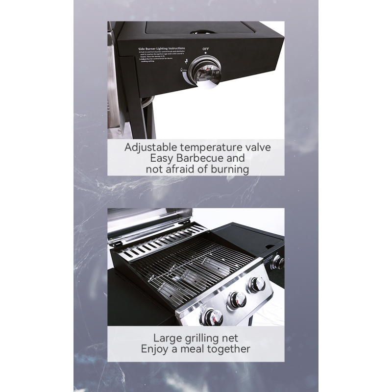 Regulate Temperature Gas Grill Durable Multiple Oven BBQ Smoker for Outdoor Barbecue
