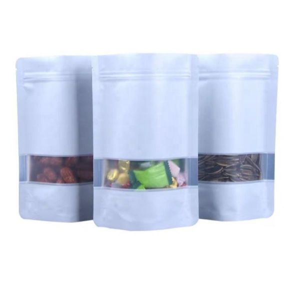 Customizable Stand up Pouch With Window  Food Packaging Bag Ziplock Bag