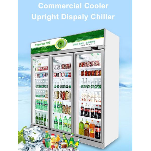 Two Glass Doors Upper Unit Beverage Refrigerated Storage Display Freezer
