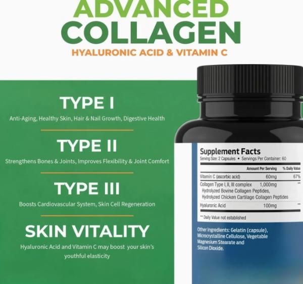 OEM Multi Collagen Pills With Hyaluronic Acid Vitamin C Collagen Supplement