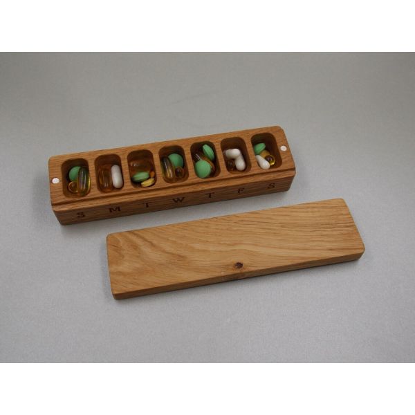 Mini Wooden Box Portable Medicine Container 7 Day Pill Case Organizer Nature Ornament