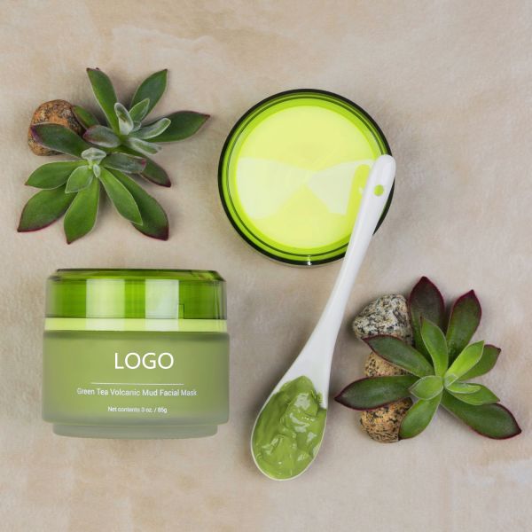 Limpeza profunda de mitigação do poro da máscara protetora de cinza vulcânica de chá verde antienvelhecimento