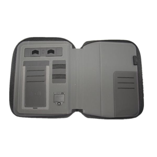 Durable PU Business Multifunctional Wireless Charging Notebook With Powerbank And USB