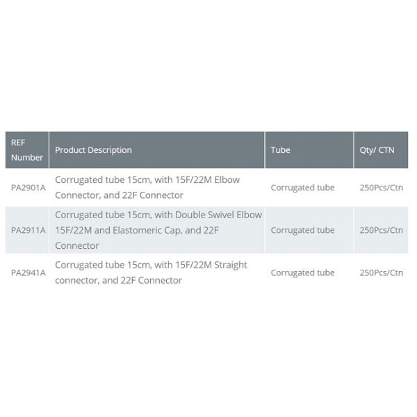 22F Anesthesia Breathing Circuit Catheter Mount Corrugated Tube