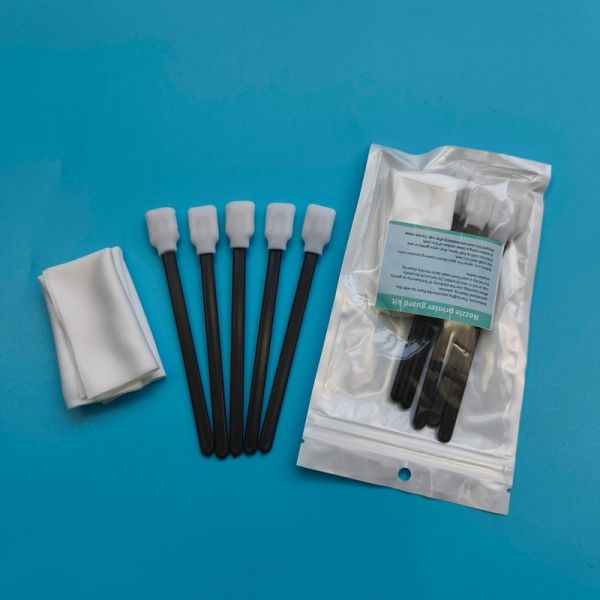 Lint Free Black Handle Rectangular Sponge Detailing Swab Foam Tip Swab Printer Cleaning Kit with Polyester Wipes