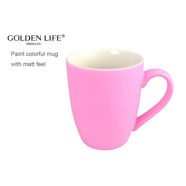 11OZ Matt Color with Green Light Blue Purple Pink Bollet Mug Custom Coffee Mugs