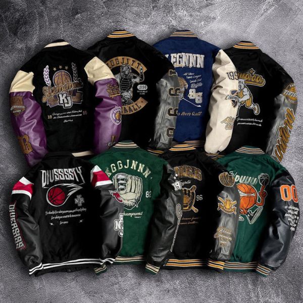 Manufacturer Varsity Wholesale High Quality Letterman Jacket Men Custom Vintage Streetwear Winter Blank Varsities Button Jacket