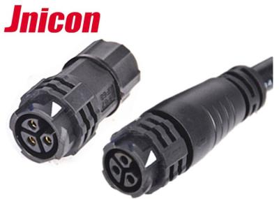 Black 3 Pin Circular Connector Waterproof Assembly And Molded Cable 3 Pole Female Adapter