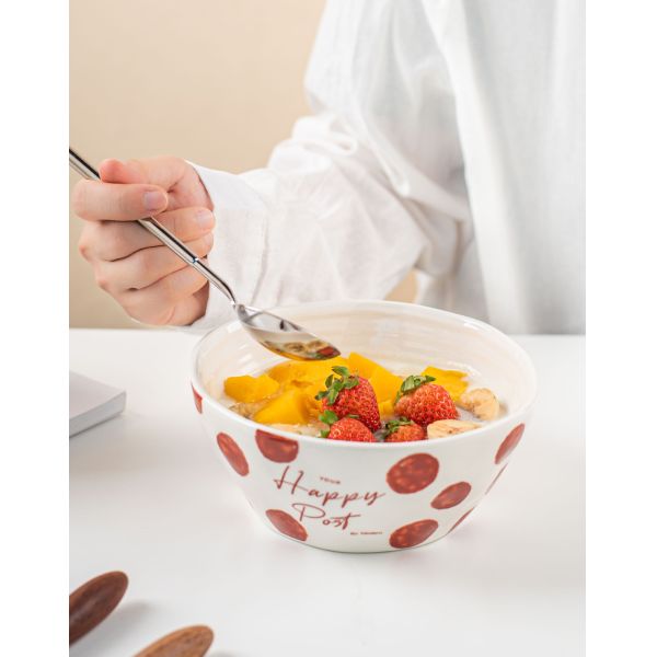 Vintage Design Round Decal Porcelain Cereal Bowls For Party Bulk Salad Ceramic Soup Bowl