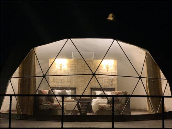 Brown Pvc Standard Luxury Hotel Tent For Two People Nice Camping In Wadi Rum