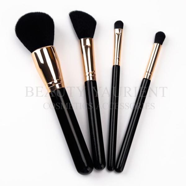 Assorted Shape Face Makeup Tools  4pcs Makeup Brush Kit Aluminum Ferrule