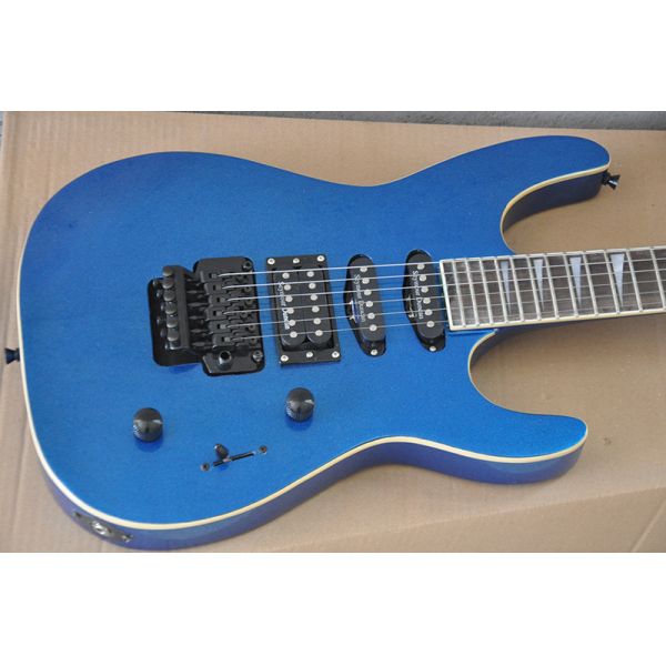 Metallic Blue Set In JS Electric Guitar with Floyd Rose,24 Frets,White binding Body