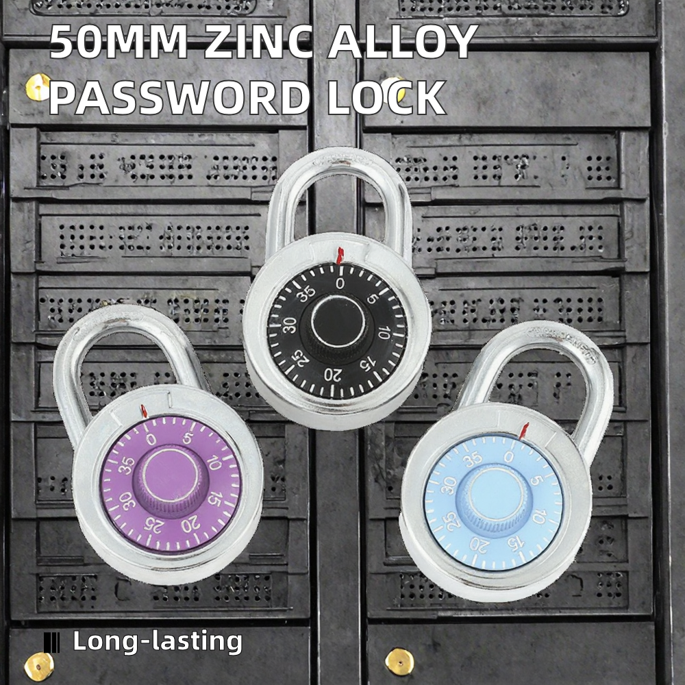 Wholesale New Stock Durable 45mm Round Zinc Alloy Powder Coated Turntable Password Lock Household Anti-Theft Feature