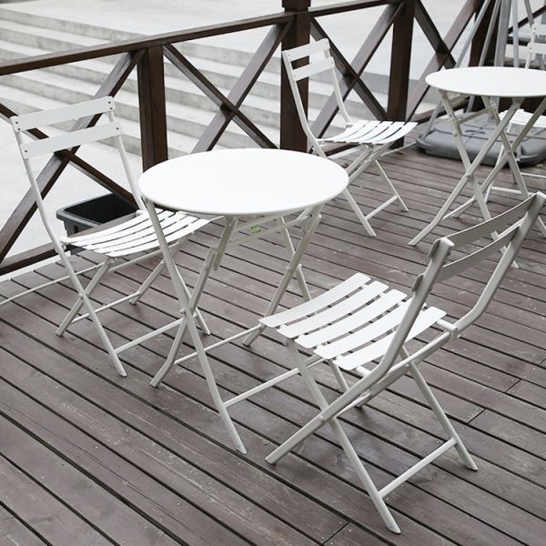 Traditional Charm Contemporary Function Folding Table and Chair Set for Courtyard