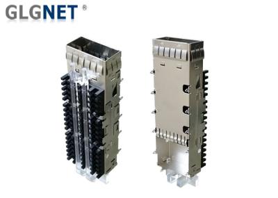 Stampled Formed QSFP SFP Cage Single Port With Light Pipe Heat Sink
