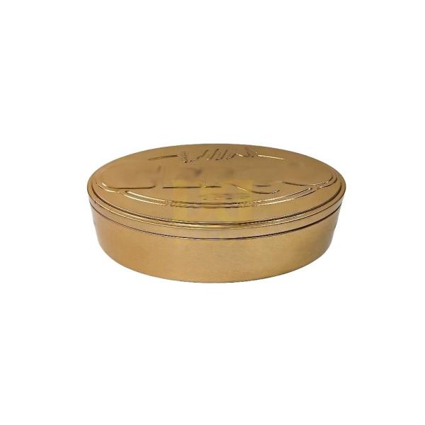 DADI Aluminum Oval Candy Tin Box Lollipop Golden 3D Capsule Medicine Custom Tin Packaging