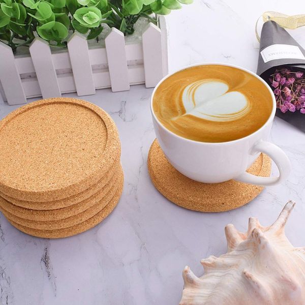 Table Decoration Accessories Must-Have Eco-Friendly Wood Cup Mat Custom Cork Coasters